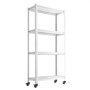 VEVOR Storage Shelves, 4-Tier Garage Shelving Wheels 76.2 x 31.3 x 160 cm, for Garage, Basement, Warehouse, Kitchen, 362.9 kg Static Load, Heavy-Duty Metal Unit, Adjustable Racks, with Gloves, White