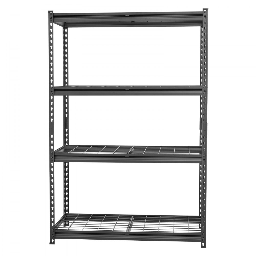 VEVOR Storage Shelves, 4-Tier 1088.6 kg Garage Shelving 102 x 51 x 152 cm, for Garage, Basement, Warehouse, Kitchen, Heavy-Duty Metal Stable Construction, Adjustable Wire Racks, with Gloves, Black