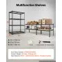VEVOR Storage Shelves, 4-Tier 1088.6 kg Garage Shelving 102 x 51 x 152 cm, for Garage, Basement, Warehouse, Kitchen, Heavy-Duty Metal Stable Construction, Adjustable Wire Racks, with Gloves, Black