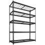 VEVOR Storage Shelves, 5-Tier 1134 kg Garage Shelving 122 x 45 x 181.3 cm, for Garage, Basement, Warehouse, Kitchen, Heavy-Duty Metal Stable Construction, Adjustable Wire Racks, with Gloves, Black