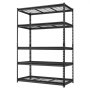 VEVOR Storage Shelves, 5-Tier 1361 kg Garage Shelving 122 x 61 x 181.3 cm, for Garage, Basement, Warehouse, Kitchen, Heavy-Duty Metal Stable Construction, Adjustable Wire Racks, with Gloves, Black