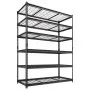 VEVOR Storage Shelves, 6-Tier 1633 kg Garage Shelving 140 x 61.2 x 195.8 cm, for Garage, Basement, Warehouse, Kitchen, Heavy-Duty Metal Stable Construction, Adjustable Wire Racks, with Gloves, Black