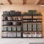 VEVOR Storage Shelves, 5-Tier 1361 kg Garage Shelving 153 x 61.2 x 181.3 cm, for Garage, Basement, Warehouse, Workshop, Heavy-Duty Metal Stable Construction, Adjustable Wire Racks, with Gloves, Black
