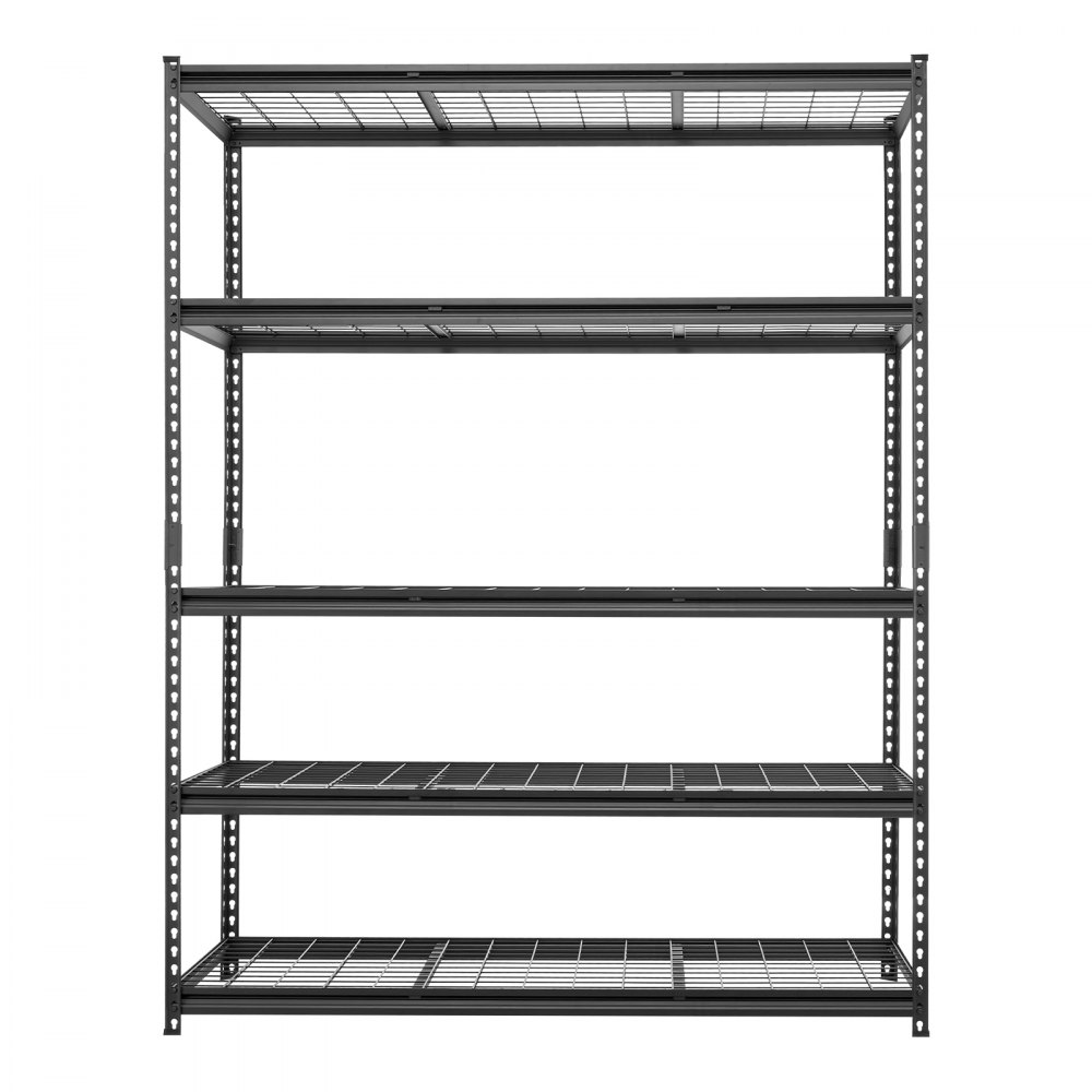 VEVOR Storage Shelves, 5-Tier 1361 kg Garage Shelving 153 x 61.2 x 195.8 cm, for Garage, Basement, Warehouse, Workshop, Heavy-Duty Metal Stable Construction, Adjustable Wire Racks, with Gloves, Black
