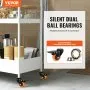 VEVOR Caster Wheels, 2 inch, Set of 4, 110 lbs Load Capacity, Threaded Stem Casters with Security Dual Locking Brake, Heavy Duty Industrial Casters, No Noise Swivel Caster Wheels for Cart, Furniture