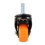 orange VEVOR caster wheel with black frame and threaded stem.