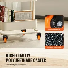 VEVOR Caster Wheels, 2 inch, Set of 4, 110 lbs Load Capacity, Threaded Stem Casters with Security Dual Locking Brake, Heavy Duty Industrial Casters, No Noise Swivel Caster Wheels for Cart, Furniture