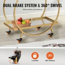 VEVOR Caster Wheels, 2 inch, Set of 4, 110 lbs Load Capacity, Threaded Stem Casters with Security Dual Locking Brake, Heavy Duty Industrial Casters, No Noise Swivel Caster Wheels for Cart, Furniture