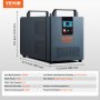 VEVOR Industrial Water Chiller, KH-6000, 200W Industrial Water Cooler Cooling System with Compressor 12 L Water Tank Capacity 7.8 L/min Max Flow Rate, for CO2 Laser Engraving Machine Cooling Machine