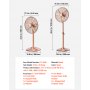 VEVOR 16-Inch High Velocity Pedestal Fan, 1450 CFM Industrial Standing Floor Fan with Handle, 75° Oscillating, 3-Speed Adjustable Height, Metal Made for Commercial, Garage, Workshop, Home, Copper