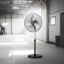 18" Industrial Pedestal Fan 3-Speed Oscillating Fan with Adjustable Height