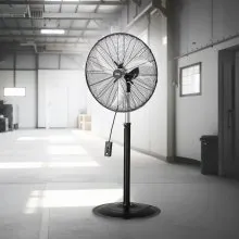 24" Industrial Pedestal Fan 3-Speed Oscillating Fan with Adjustable Height