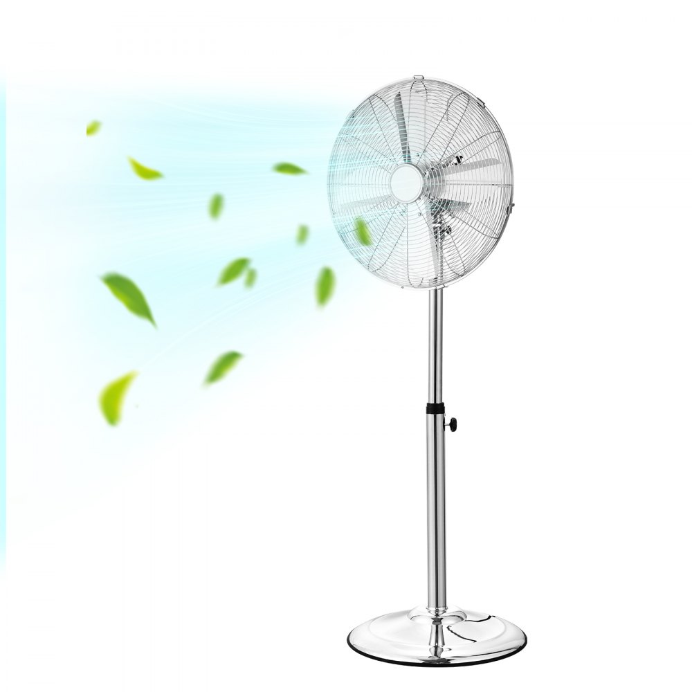 16 Inch Industrial Pedestal Fan Oscillating Standing Adjust Speeds for Bedroom