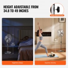 16 Inch Industrial Pedestal Fan Oscillating Standing Adjust Speeds for Bedroom