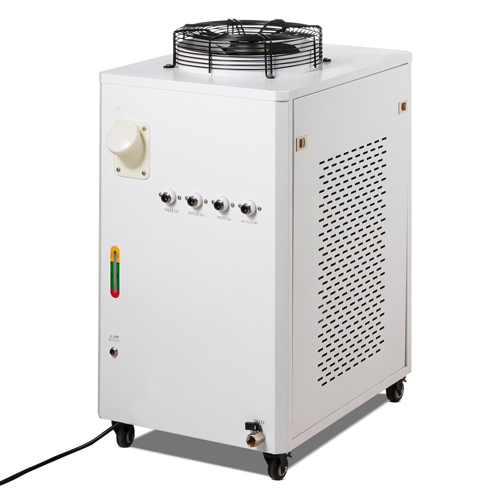 VEVOR Industrial Water Chiller, CW6000, 1500W Industrial Water Cooler Cooling System with Compressor 15L Water Tank Capacity 65 L/min Max Flow Rate, for CO2 Laser Engraving Machine Cooling Machine