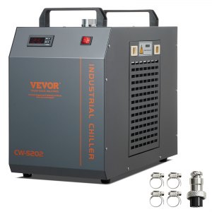 VEVOR Industrial Water Chiller, CW-5202, Industrial Water Cooler Cooling System with Built-in Compressor 7L Water Tank Capacity 18 L/min Max Flow Rate, for CO2 Laser Engraving Machine Cooling Machine | VEVOR US