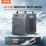 VEVOR Enfriador de agua industrial, CW-5202, sistema de enfriamiento de enfriador de agua industrial con compresor incorporado Capacidad del tanque de agua de 7 L 18 L/min Caudal máximo, para máquina de grabado láser CO2