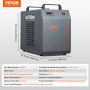 VEVOR ipari vízhűtő CW-5200 7L 13L/perc lézerhűtő kompresszorral