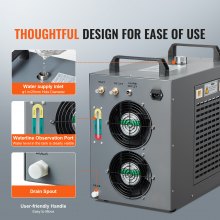 VEVOR Industrial Water Chiller CW-5200 Water Chiller Cooling System with Built-in Compressor with 7L Water Tank Capacity, 13L/min Max Flow Rate, for CO2 Laser Engraving Machine Cooling Machine