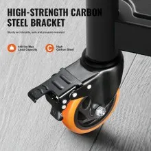 VEVOR Caster Wheels, 4 inch, Set of 4, 440 lbs Capacity, Threaded Stem Casters with Security Dual Locking A/B Brake, Heavy Duty Industrial Casters, No Noise Swivel Caster Wheels for Cart, Furniture