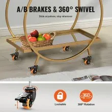 VEVOR Caster Wheels, 4 inch, Set of 4, 440 lbs Capacity, Threaded Stem Casters with Security Dual Locking A/B Brake, Heavy Duty Industrial Casters, No Noise Swivel Caster Wheels for Cart, Furniture