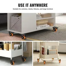 VEVOR Caster Wheels, 4 inch, Set of 4, 440 lbs Capacity, Threaded Stem Casters with Security Dual Locking A/B Brake, Heavy Duty Industrial Casters, No Noise Swivel Caster Wheels for Cart, Furniture