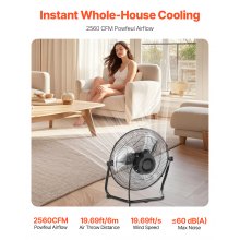 14 Inch Floor Fan 3 Speeds 360° Adjustable Tilt High-Velocity Industrial Fan