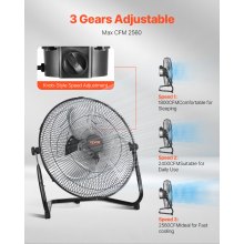 14 Inch Floor Fan 3 Speeds 360° Adjustable Tilt High-Velocity Industrial Fan