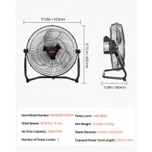 14 Inch Floor Fan 3 Speeds 360° Adjustable Tilt High-Velocity Industrial Fan