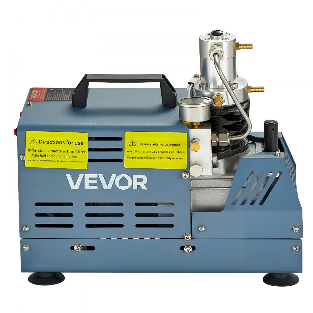 VEVOR High Pressure Compressor, 4500PSI/30MPA/300BAR High Pressure Air Compressor, 1800W 220V Manual Stop Air Rifle Compressor Suitable for Paintball Air Rifle, PCP Rifle, Air Pistol, Diving Bottle