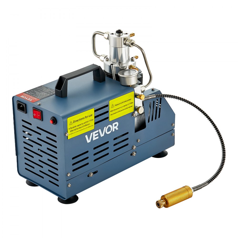 VEVOR High Pressure Compressor, 4500PSI/30MPA/300BAR High Pressure Air Compressor, 1800W 220V Manual Stop Air Rifle Compressor Suitable for Paintball Air Rifle, PCP Rifle, Air Pistol, Diving Bottle