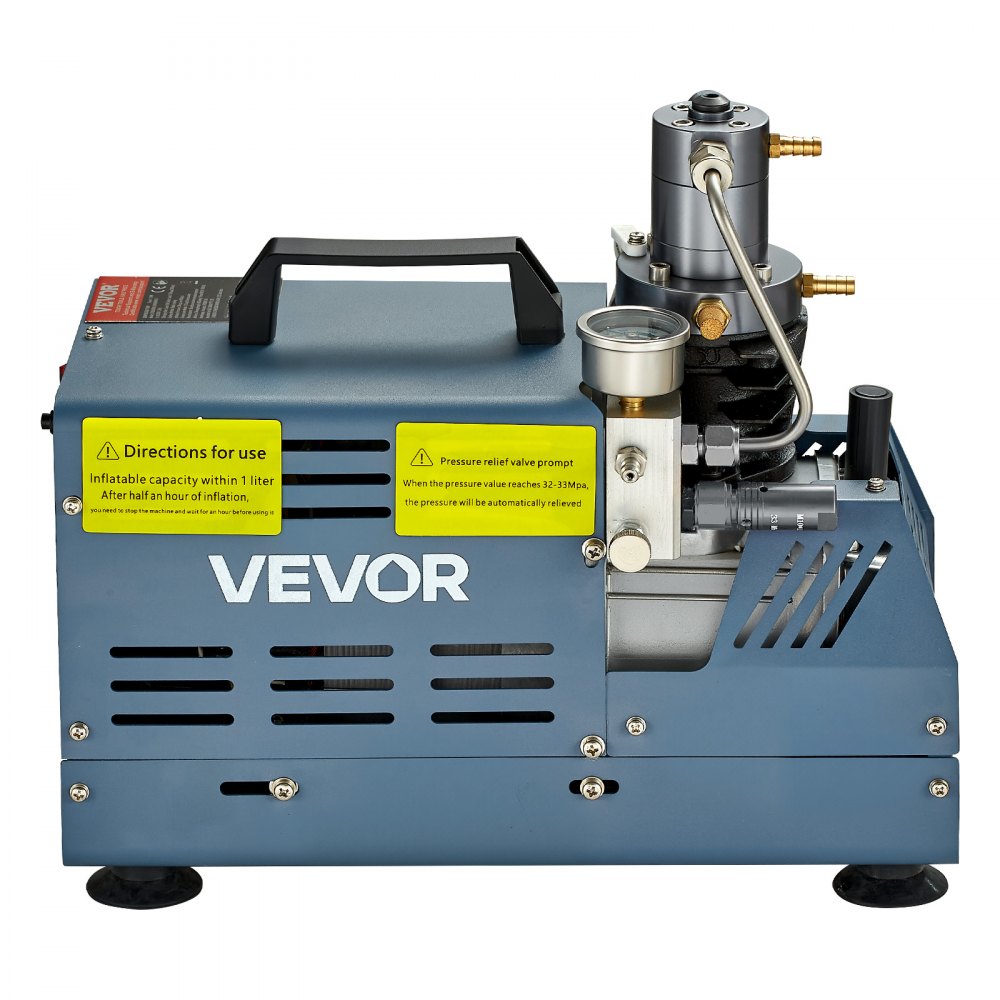 Compresor de înaltă presiune VEVOR, compresor de aer de înaltă presiune 4500PSI/30MPA/300BAR, compresor de pușcă cu aer comprimat cu oprire automată de 1800W 220V, potrivit pentru pușcă cu aer comprimat de paintball, pușcă PCP, pistol cu ​​aer comprimat, butelie de scufundări