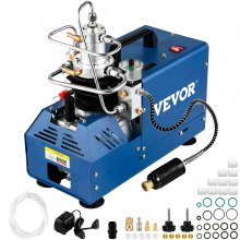 VEVOR VEVOR PCP Air Compressor, 350W 2700 RPM Portable Diving Compressor,  4500 Psi High Pressure w/8 mm Quick Connector & Built-in Cooling Fan, 1.5L  Tank Auto-shutoff Design Powered by Home & Car