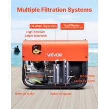 VEVOR PCP Air Compressor 4500PSI 2-Cylinder Scuba Tank Air Compressor Auto-Stop
