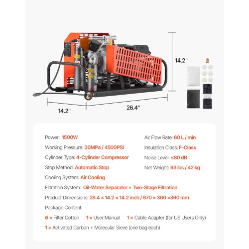 PCP ja sukeldumise kõrgsurvekompressor 300 bar, 60 l/min — pilt 7