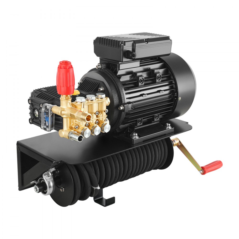 VEVOR Electric Pressure Washer Pump Kit, 1950 PSI, 3.2 GPM, Triplex Power Washer Pump with 5 HP Motor 240 V, Includes Wall Mount Bracket, Spray Gun, Wand, Hose, 5 Nozzles, for Washing Cars, Gardens