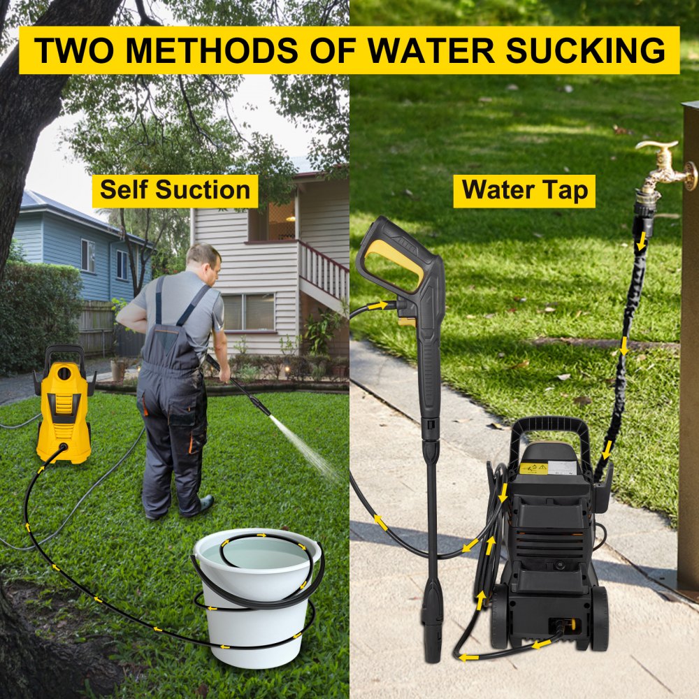 VEVOR 1520PSI 1.2GPM Electric Pressure Washer High Power Cleaner Machine Sprayer