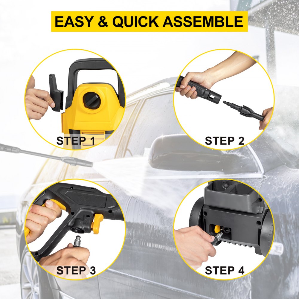 VEVOR 1520PSI 1.2GPM Electric Pressure Washer High Power Cleaner Machine Sprayer