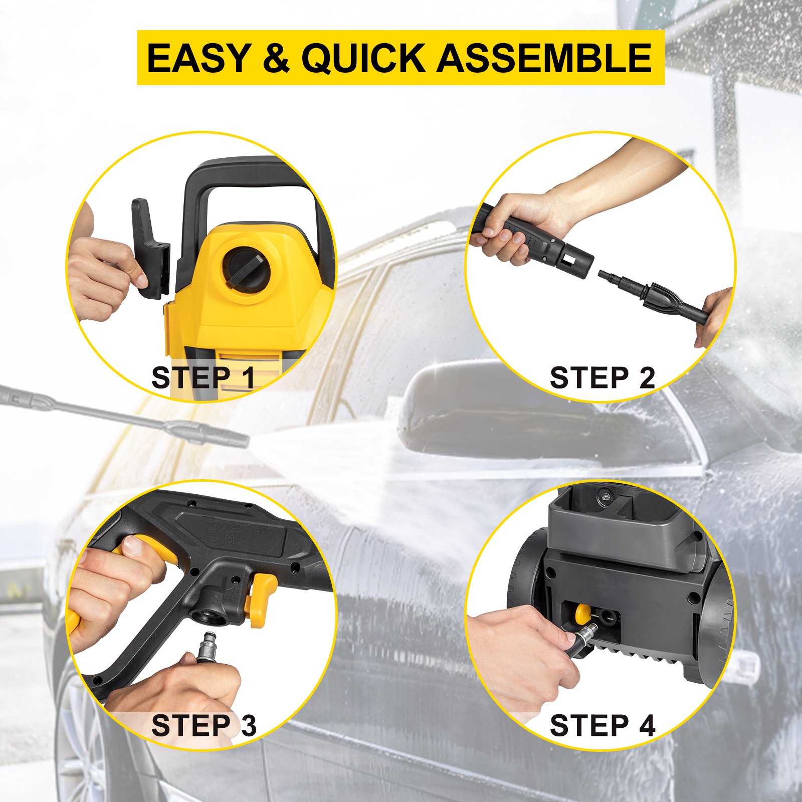 VEVOR 1520PSI 1.2GPM Electric Pressure Washer High Power Cleaner Machine Sprayer