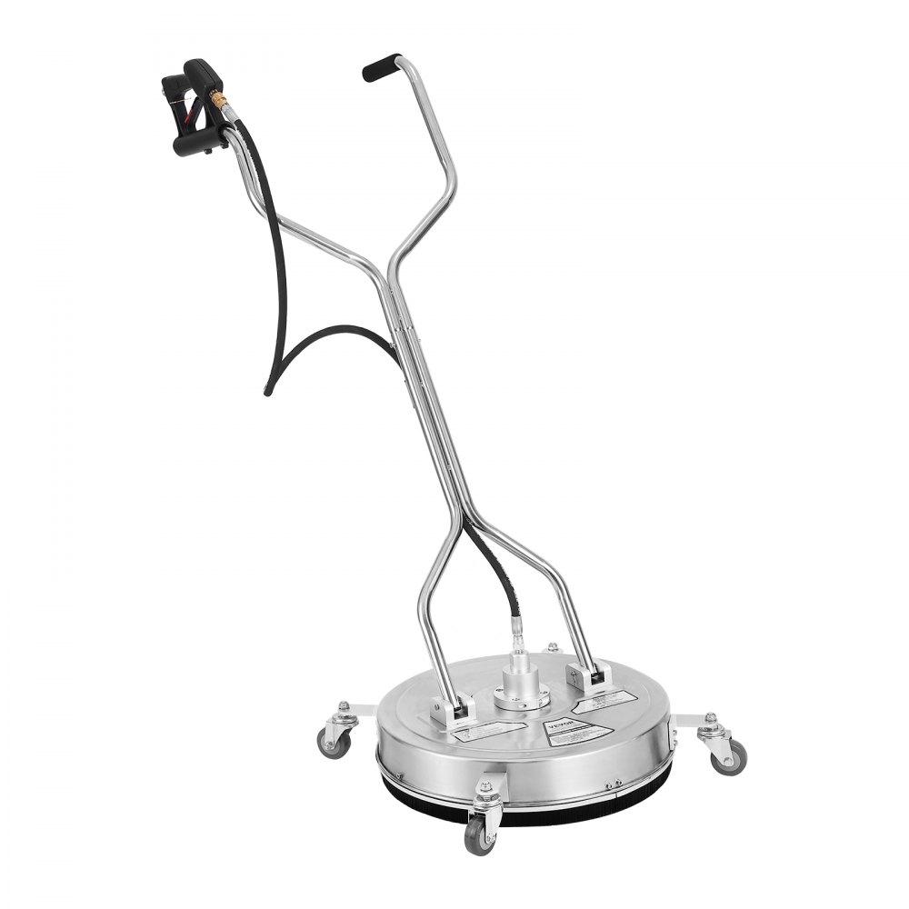 VEVOR pressure washer surface cleaner with stainless steel handle and four caster wheels.