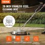 VEVOR 20" Pressure Washer Surface Cleaner w/ Handles & Wheels, Stainless Steel Concrete Cleaner 4500 Max PSI , 3/8"Connector & 1/4" Adapter Power Washer Floor Attachment,For Floor Driveway, Patio