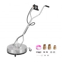 VEVOR 20" Pressure Washer Surface Cleaner w/ Handles & Wheels, Stainless Steel Concrete Cleaner 4500 Max PSI , 3/8"Connector & 1/4" Adapter Power Washer Floor Attachment,For Floor Driveway, Patio