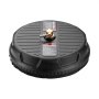 black VEVOR pressure washer surface cleaner with brass connector and detailed specifications on top.