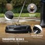 VEVOR Pressure Washer Surface Cleaner Universal 15", Pressure Washer Attachment 4000 Max PSI with 2 Extension Wand, 1/4" Quick-Connect Connector Power Concrete Cleaner, For Floor Driveway, Patio