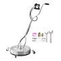 VEVOR 22" Pressure Washer Surface Cleaner, Stainless Steel Pressure Washer Attachments with 4 Wheels, 4500 Max PSI, 3/8 Quick Connector, 2 Spray Nozzles, Dual Handle, for Concrete, Patio, Sidewalk