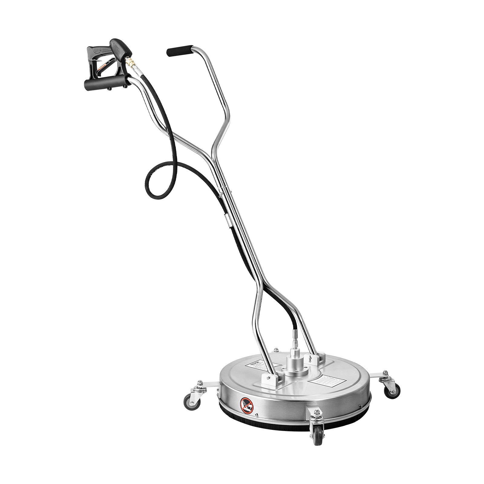 VEVOR 22" Pressure Washer Surface Cleaner, Stainless Steel Pressure Washer Attachments with 4 Wheels, 4500 Max PSI, 3/8 Quick Connector, 2 Spray Nozzles, Dual Handle, for Concrete, Patio, Sidewalk