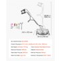 VEVOR 24" Pressure Washer Surface Cleaner, Stainless Steel Pressure Washer Attachments with 4 Wheels, 4000 Max PSI, 3/8 Quick Connector, 2 Spray Nozzles, Dual Handle, for Concrete, Patio, Sidewalk