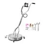 VEVOR 21" Pressure Washer Surface Cleaner, Stainless Steel Pressure Washer Attachments with 4 Wheels, 4500 Max PSI, 3/8 Quick Connector, 2 Spray Nozzles, Dual Handle, for Concrete, Patio, Sidewalk