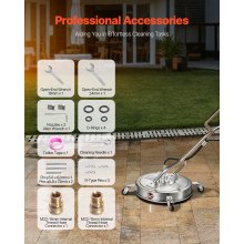 20" Pressure Washer Surface Cleaner 4 Wheels Dual Handle 4500 Max PSI