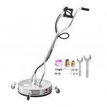 20" Pressure Washer Surface Cleaner 4 Wheels Dual Handle 4500 Max PSI
